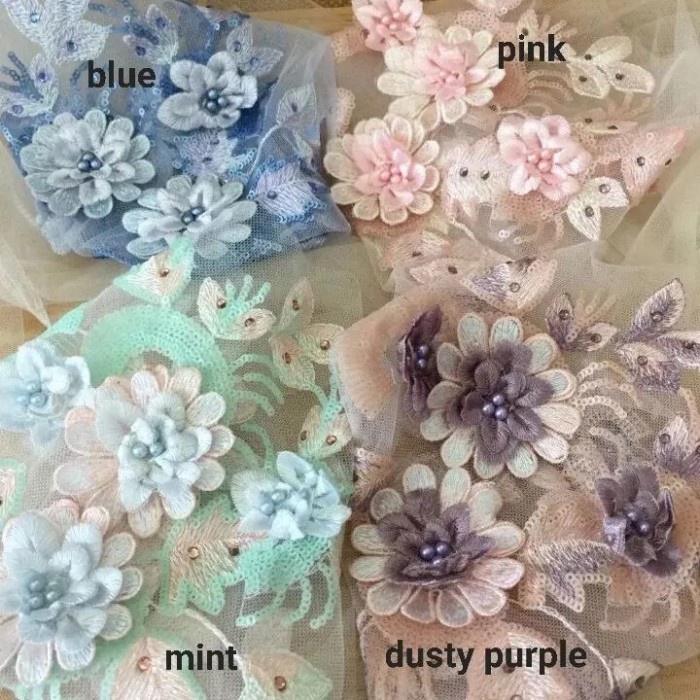 Promo Bordir Bunga 3D Bb11/Aplikasi Bordir/Bordir Tempel