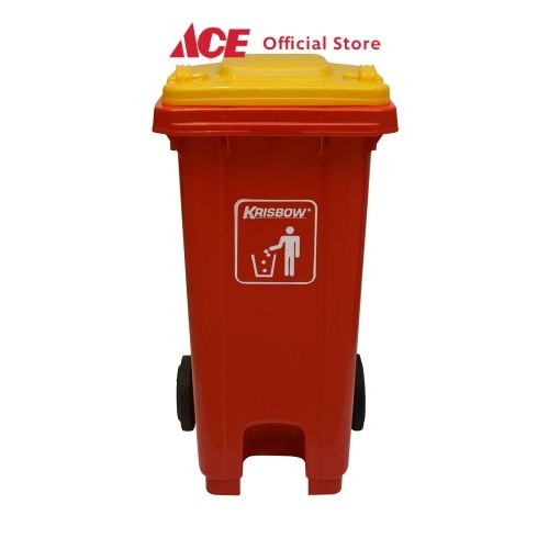 ACE - KRISBOW 120 LTR TEMPAT SAMPAH PLASTIK OUTDOOR RODA - MERAH