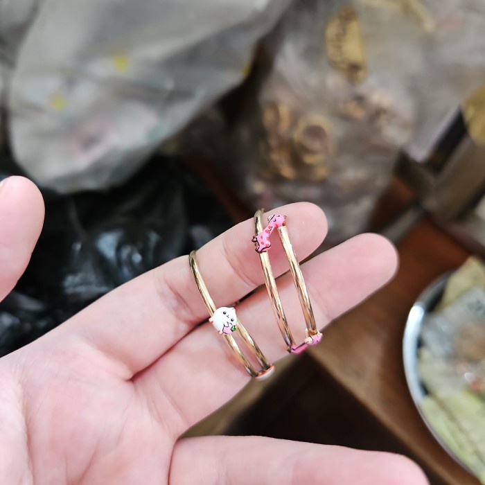 Promo Gelang Anak Bayi Newborn Emas Asli Bulat Doraemon Pony Elsa Frozen