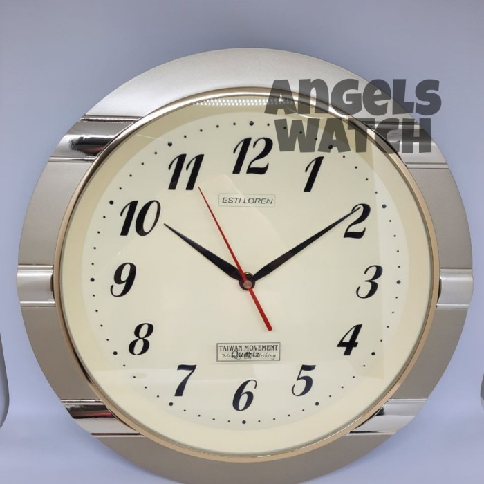 Konfli Jam Dinding Melodi Esti Loren Bunyi Musik Tiap Jam Diameter 37 Cm