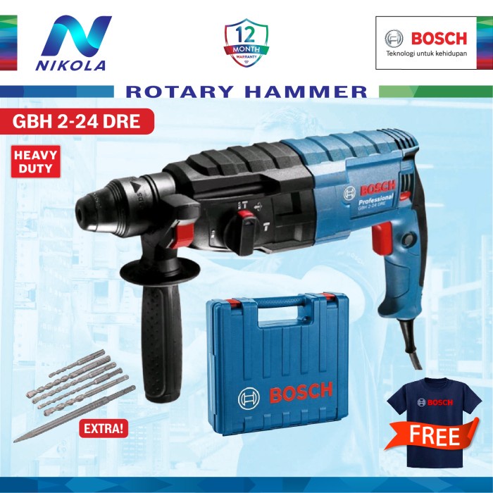 Gbh 2-24 Dre Bosch Rotary Hammer Hammer Drill Bor Bobok Beton Gbh 224 Promo Terbaru