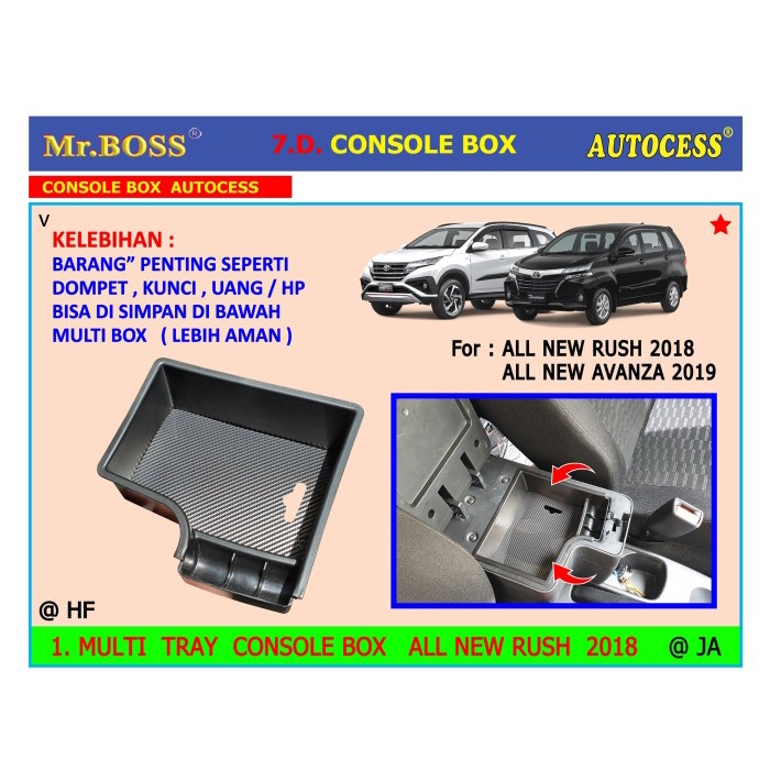 Multy Tray Console Box All New Rush 2018 " Aksesoris Mobil " Promo Terbaru