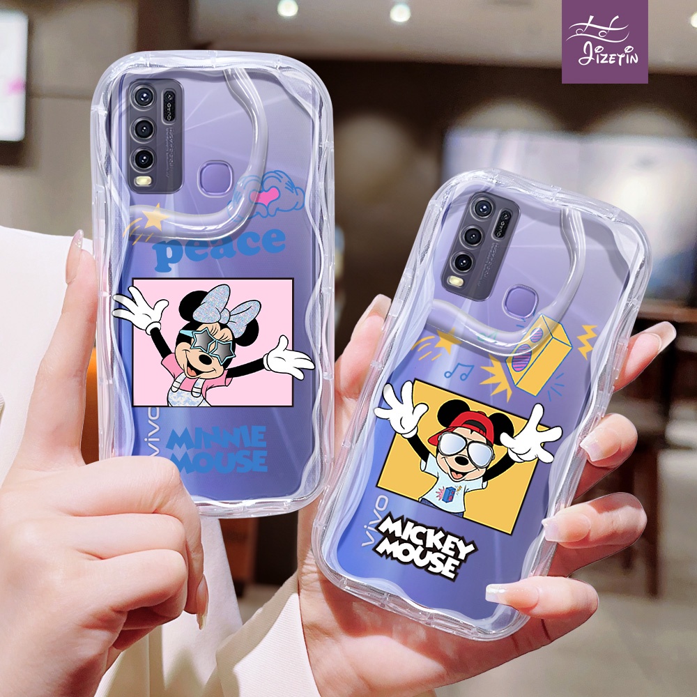 Minnie dan Mickey dengan Kacamata Hitam Casing ph bentuk aneh untuk for vivo Y5S Y55 Y53S Y52 Y51/S/