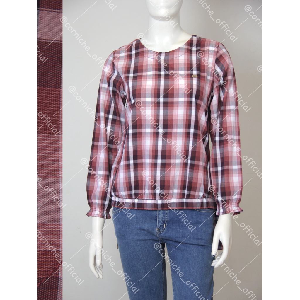 STYLISH MODERN Corniche Reza Blouse Maroon - TP231587