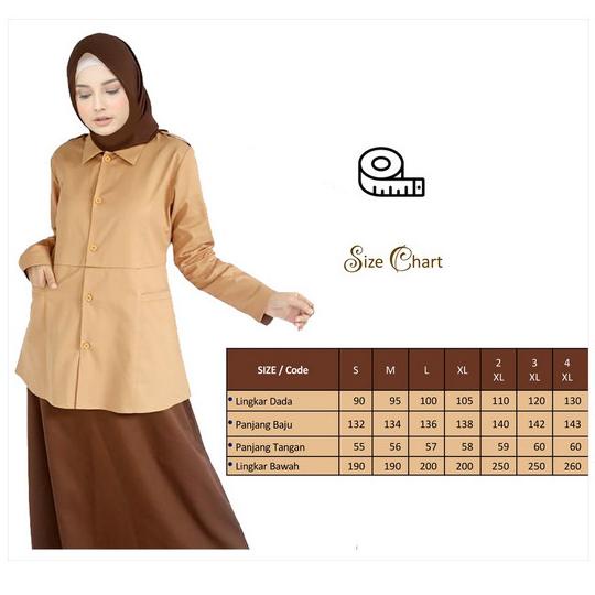 Baju Gamis polos jumbo Pramuka Syari PNS seragam dinas Pemda Khaki FZ5