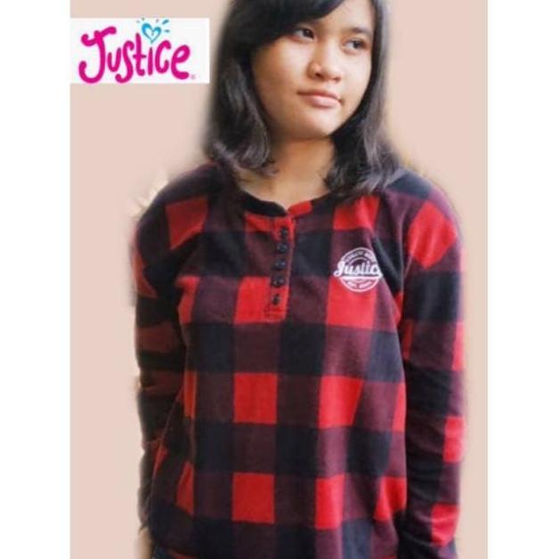 sweater anak justice kotak merah