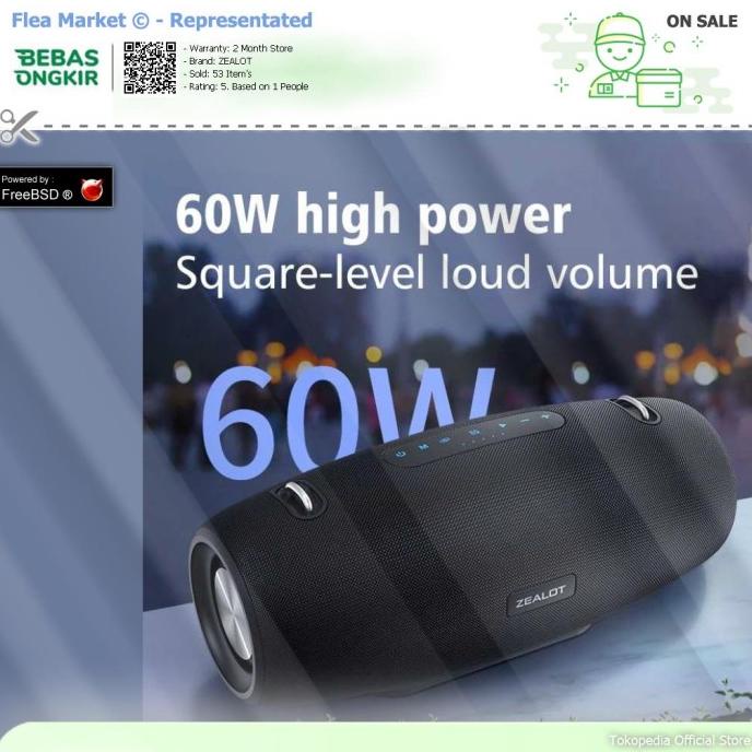 Zealot Portable Bluetooth Speaker Outdoor Waterproof - S67 - Hitam, Zealot