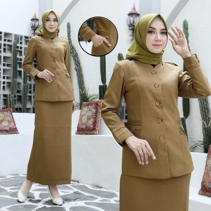 blazer wanita seragam Pemda baju khaki seragam dinas Pemda asn