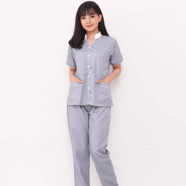 Seragam Baby Sitter Scarlett Grey / Seragam Suster / Baju Baby Sitter