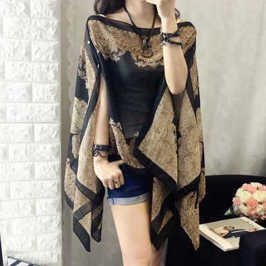 Cod Outer Scarf Batik Chiffon Pantai Bahan Sifon Baju Luaran Bali Premium Syal Sutra Shawl Wanita Si