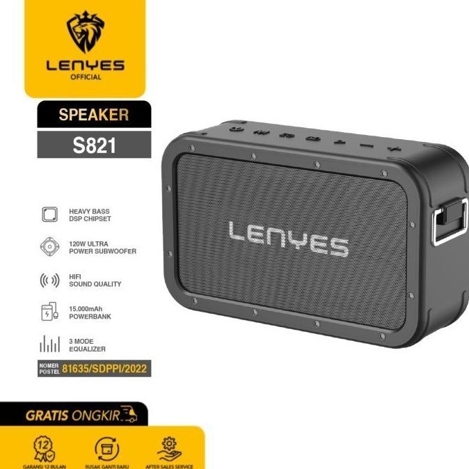 Lenyes S821 Wireless Bluetooth Speaker Waterproof Heavy Bass DSP Hi-Fi