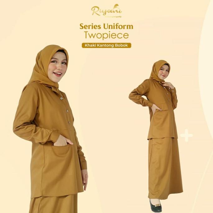 gamis Pemda Riyani twopiece seragam Pemda baju dinas Pemda size XL-XXL