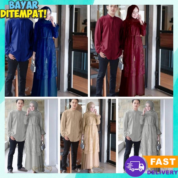 Kapelanset Sarimbit Kekinian Games Couple Hari Raya Seragam Kapel Muslim Bju Kopel Pria Wanita Viral