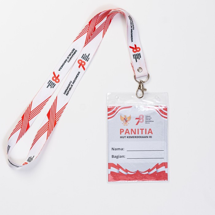 

Name Tag Panitia 17 Agustus Kalung Lanyard Lomba Kemerdekaan Hut Ri Promo Terbaru