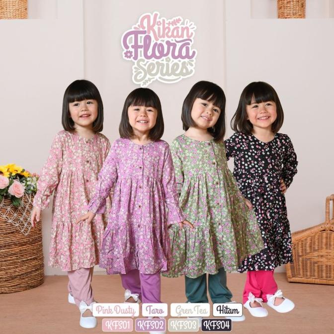 Cute Kids Tunik Anak Kikan Flora Series Oneset (Tanpa Hijab)