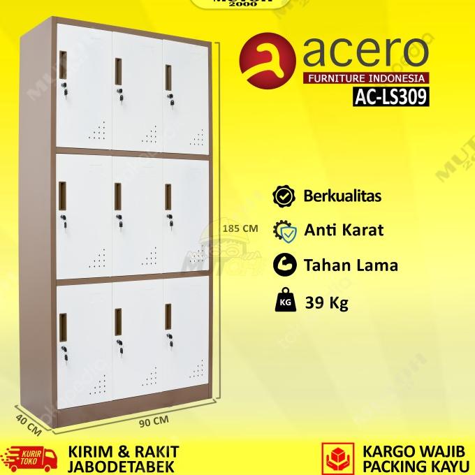 

Terbaru Acero Ac-Ls309 Locker Besi 9 Pintu Loker Besi 9 Pintu Berkualitas