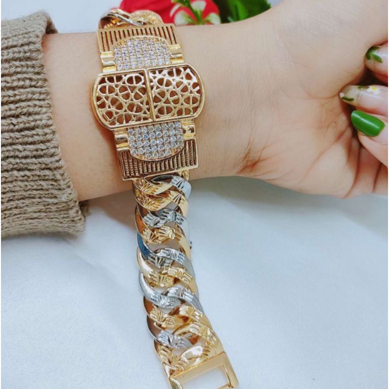 Gelang xuping rantai kombinasi perhiasan wanita 750