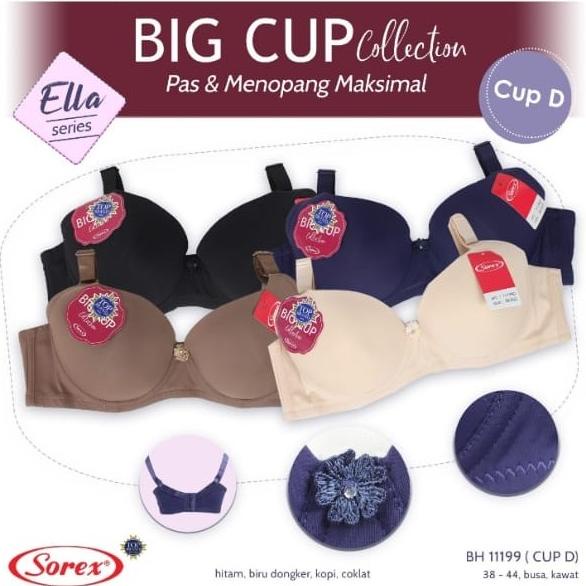 Sorex 11199 Big Cup Bra Kawat Busa Sedang Cup D Size 38-44