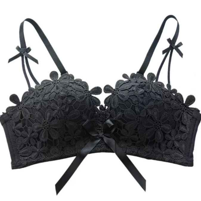 Bra push up busa tebal bawah Bh tanpa kawat lace renda bunga AV3
