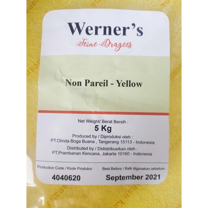 

ern Werner Non Pareil Yellow 500gr Repack - Werner Kuning Dekorasi