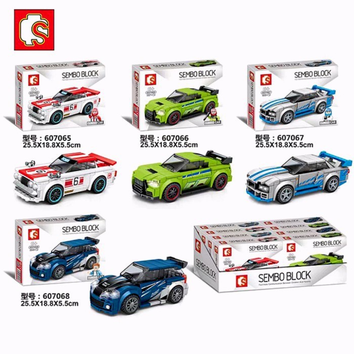 MAINAN LEGO BRICK MOBIL BALAP SEMBO BLOCK FAMOUS CAR SERIES C BRICKS A