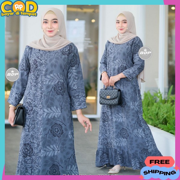 Syar`I Muslimah Gsmis Kondangan 2024 Drees Wanita Lebaran Games Elegan Gamus Dress Kekinian Cewek Ga