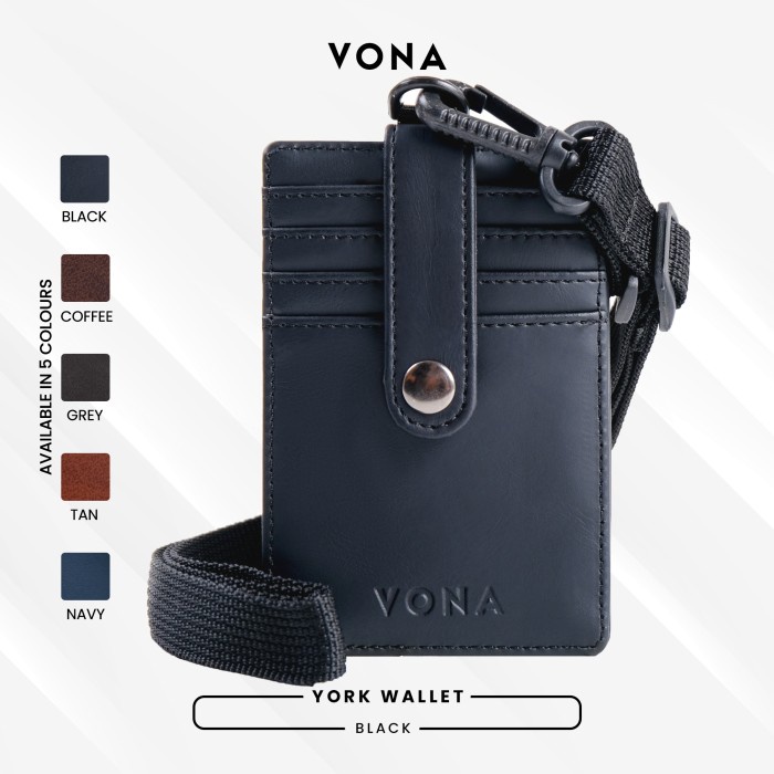 VONA York Lanyard Wallet - Dompet Kartu ID Card Holder Tali Panjang 100% ORIGINAL
