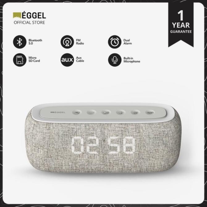Eggel Home Bluetooth Speaker + Alarm Clock + FM Radio + Micro SD + Aux