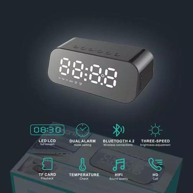 TECNIX SPK-B014 Speaker Bluetooth LED jam Alarm keras dan Termurah