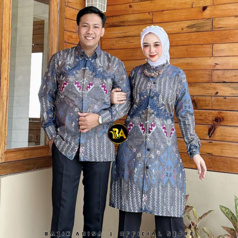 (bisa ecer) couple batik tunik kemeja anisa original busui