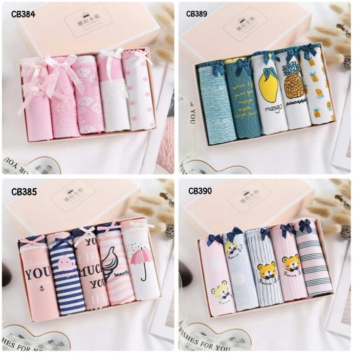 Celana Dalam Wanita Box / Pakaian Dalam Wanita Set Underwear Import 3