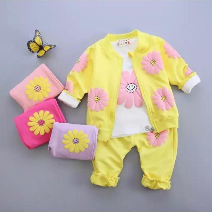 SETELAN JAKET ANAK 3 in 1 SUNFLOWER JAKET ANAK PEREMPUAN TERLARIS