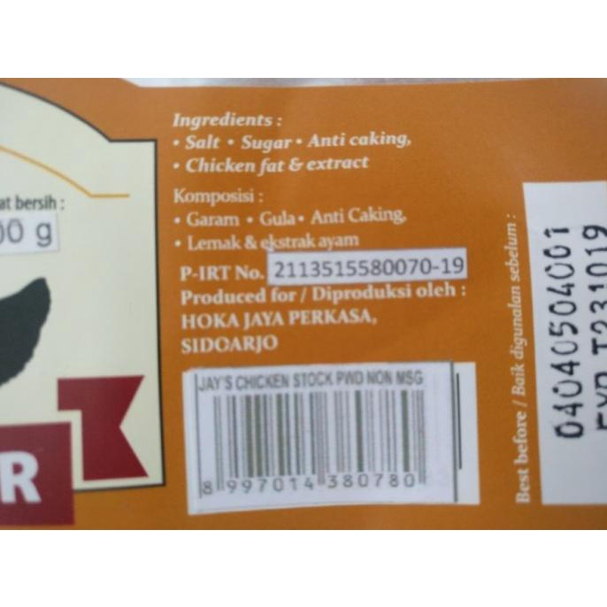 

dhe JAYS CHICKEN STOCK 500 GR - BUMBU KALDU AYAM JAYS NO MSG HALAL