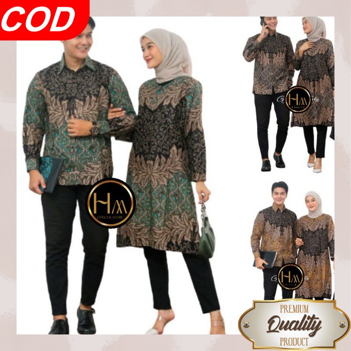 Kapelan Couple Pasangan Suami Istri Terbaru 2023 Bju Batik Kopel Keluarga Baju Atasan Kople Coupel B