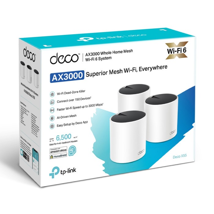 TP Link Deco X55 - AX3000 Whole Home Mesh WiFi 6 System Router
