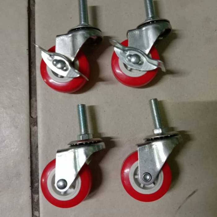 Roda Troli Roda Pu Roda Baut 2 Inch Baut Tusuk Promo Terbaru