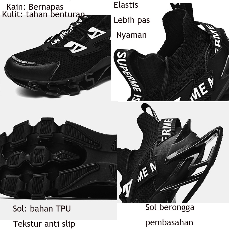 [RedDevil COLLECTION] Kualitas Tinggi  Sepatu Sneakers pria Bernapas Sepatu olahraga sol TPU Sepatu