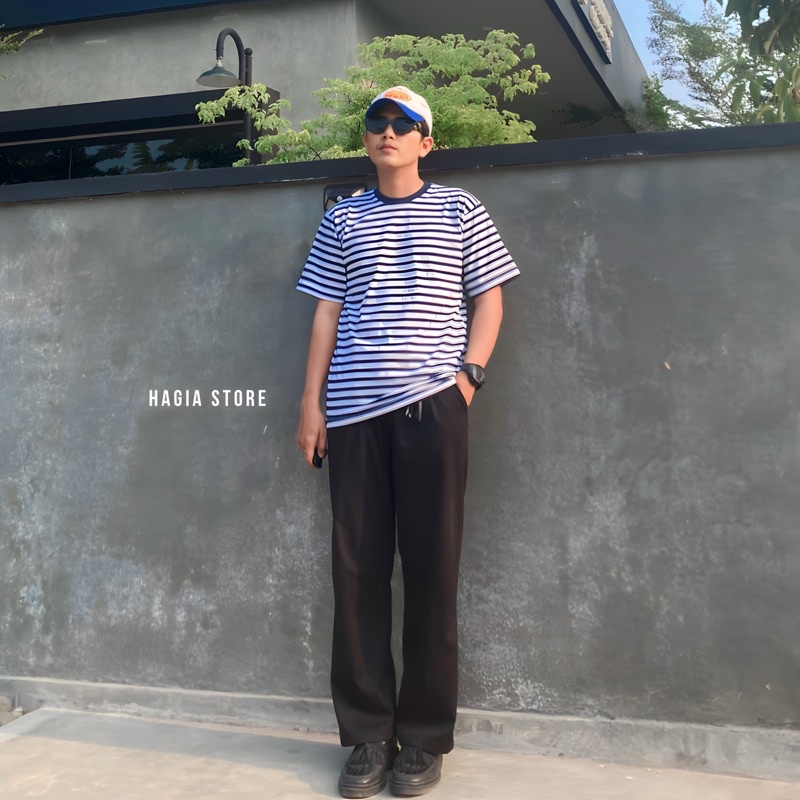 Joe Stripe by hagia | Kaos Pria Stripe | Kaos Lengan Pendek