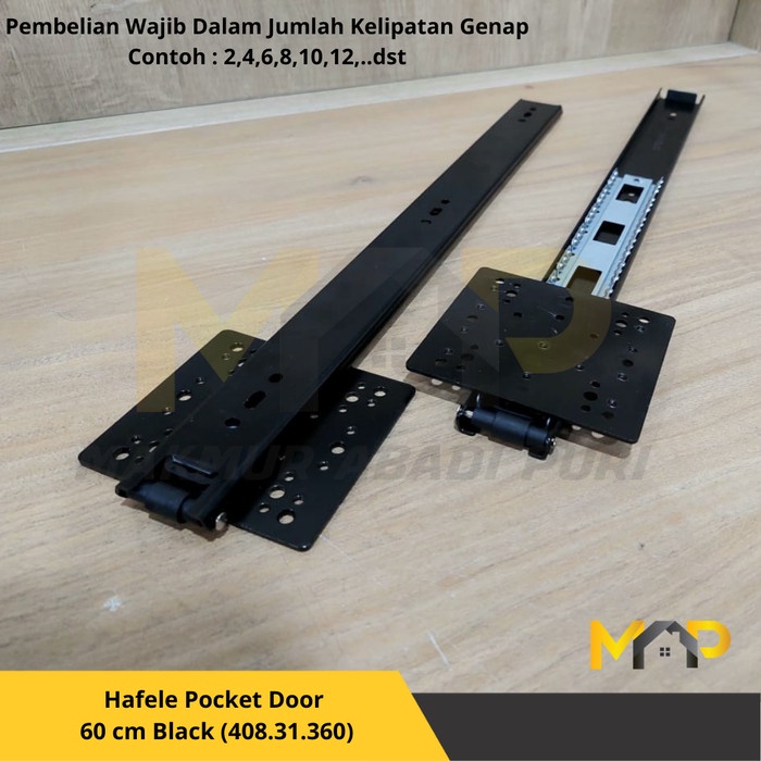 Rel Pocket Door Hafele 60cm Black ( 480.31.360 )