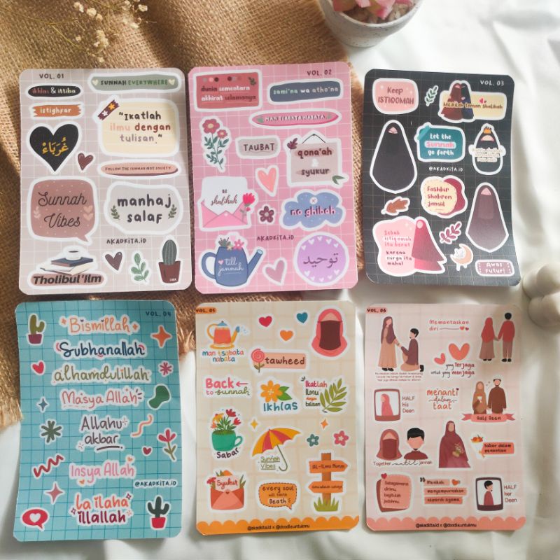 

Sticker Sheet Tumblr Tempel Hp Manhaj Salaf Muslimah Islami Waterproof Scrapbook Diary Journal Bujo Aesthetic