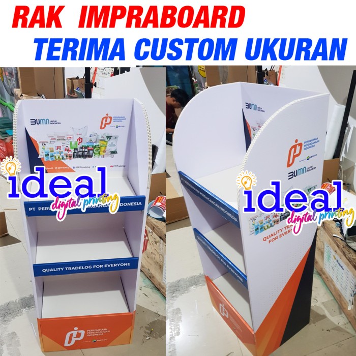 

Promo Rak Display Impraboard Branding Printing / Rak Supermarket