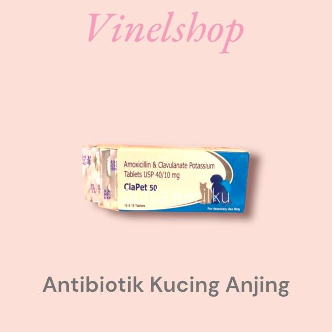 Clapet 50 Antibiotik Tablet Kucing Anjing