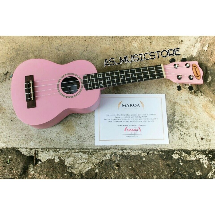 Ukulele - Ukulele Soprano Aloha Pink Free Tas Dan Pick