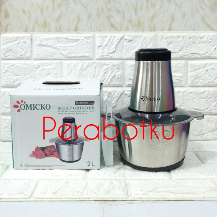 Promo Chopper Food Stenlis Omicko / Blender Daging Bumbu /Penghancur Makanan