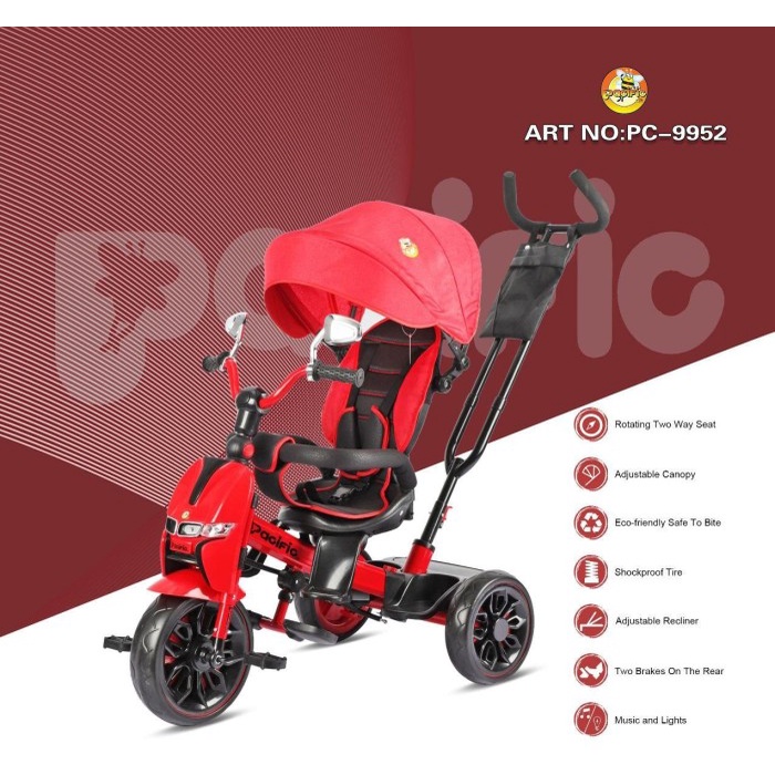 Promo Stroller Anak Bayi Balita Stroler Sepeda Roda 3 Pacific Pc9952 Kanopi