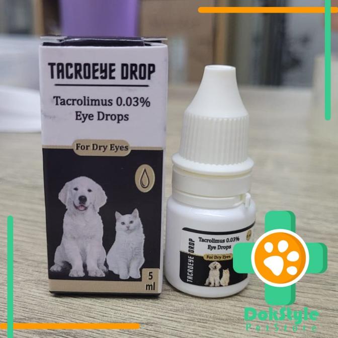 Tacrolimus eye drop 5ml tetes mata kering anjing kucing