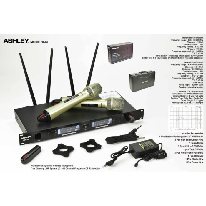 mic pegang wireles ashley rcm 2 original