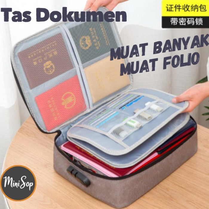 

New Tas Dokumen Anti Air 3 Digit Angka Kunci / Travel Document Bag High Quality