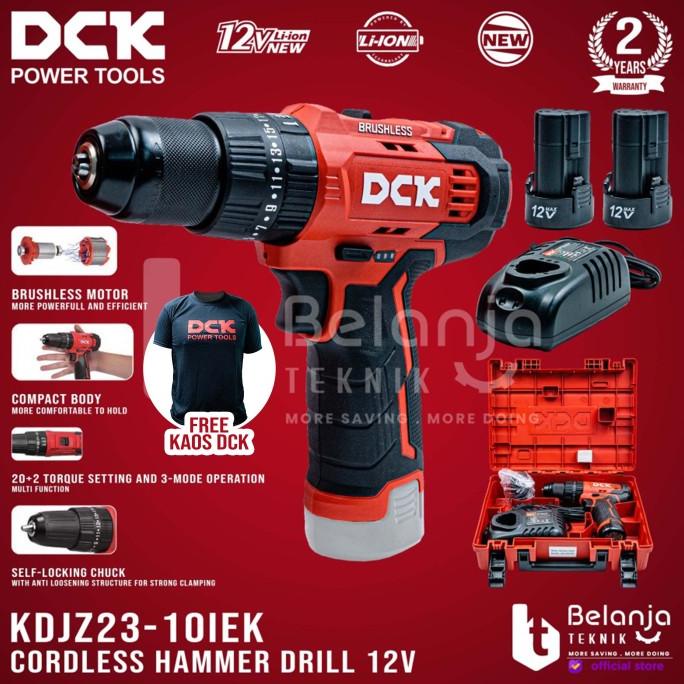 Dck Brushless Hammer Drill Kdjz 23-10 Cordless 12V Mesin Bor Baterai