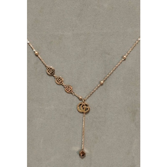 [SS] Kalung Titanium Fashion Wanita Liontin Gucci